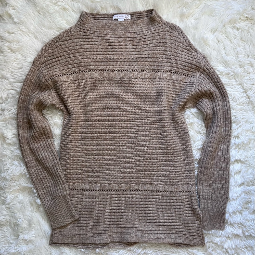 Westport 1962 Beige Boatneck Pullover Knit Sweater